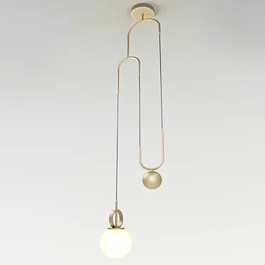 Art Deco Cradle Brass Pendant 3D model image 1 