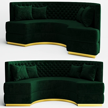 Elegant Curved BOURBON Sofa 3D model image 1 