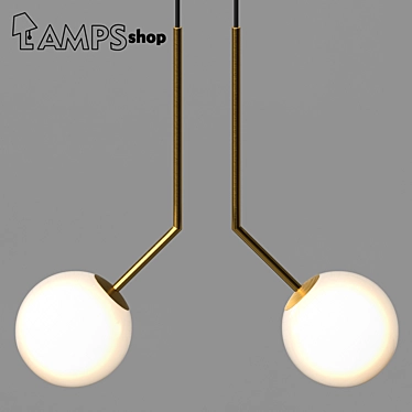 Milky Angle Chandelier Lamp 3D model image 1 