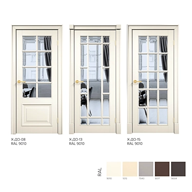 Elegant Baguette X-English Grille Doors 3D model image 1 