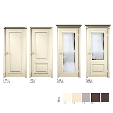 Elegant Brescia F Interior Doors 3D model image 1 