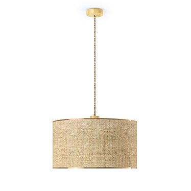 Rustic Burlap Pendant Light 3D model image 1 