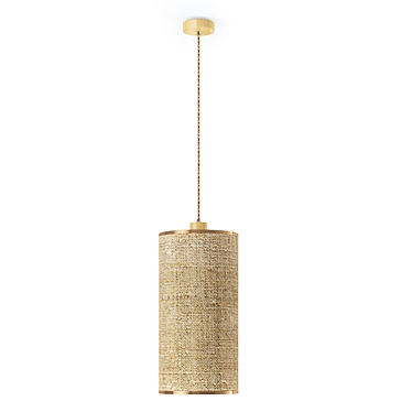 Rustic Burlap Pendant Light 3D model image 1 