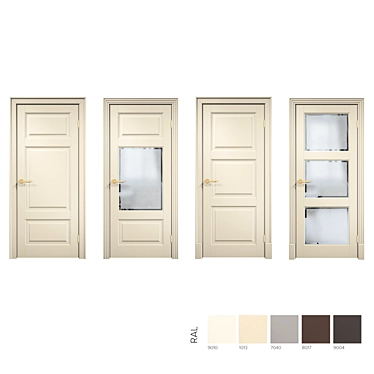 Laban Assembly X Interior Doors: Classic Design, 7 Color Options 3D model image 1 