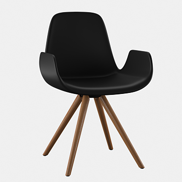 Tonon Step Chair: Stylish Armrest Chair in Wood and Foam 3D model image 1 