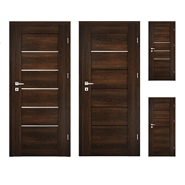Amber Series Dark Walnut Interior Doors 3D model image 1 