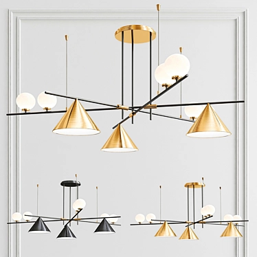 Nordic Elegance Chandelier 3D model image 1 