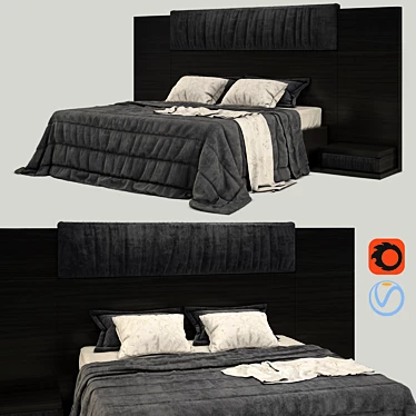 Luxury Bed Set - Vray & Corona 3D model image 1 