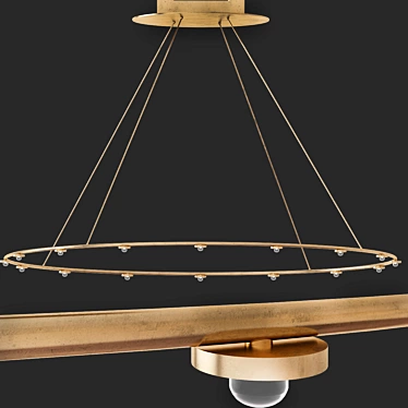 Brass LED Pendant Light 3D model image 1 