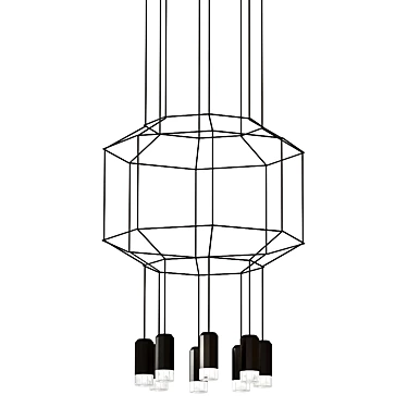 Modern Octagonal Pendant Light 3D model image 1 