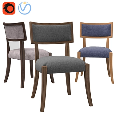 Elegant RH Classic Klismos Side Chair 3D model image 1 