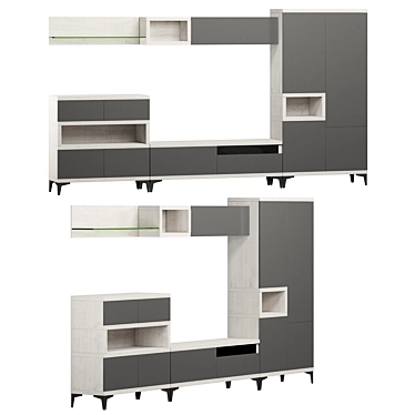 Rimini Oak Wall Unit 3D model image 1 