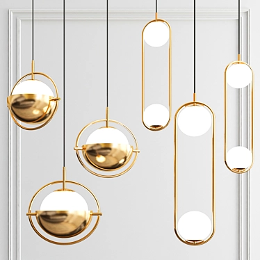 Modern Kelly & Hoop Pendant Lights 3D model image 1 