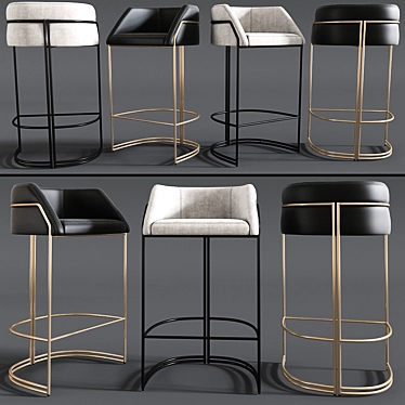 Deja vu Bar Stool by Gio Pagani 3D model image 1 