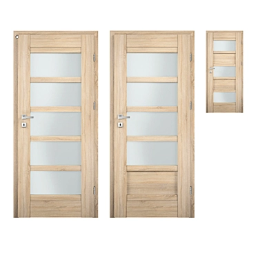 Nordic Oak Sonoma Finish Interior Doors 3D model image 1 