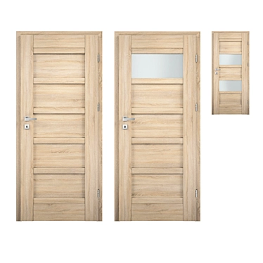 Nordic Oak Sonoma Interior Doors 3D model image 1 
