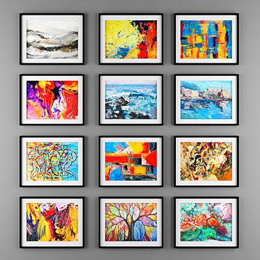 Abstract Art Gallery Frame 3D model image 1 