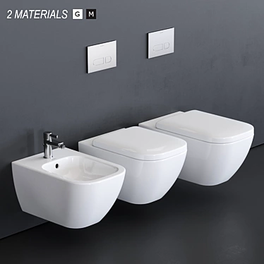 Duravit HAPPY D.2 WC: Elegant Wall-Hung Solution 3D model image 1 