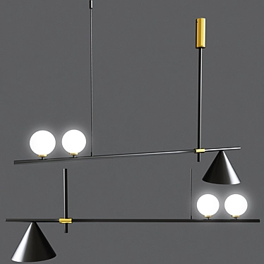 Modern Cone Chandelier: Mid Century Style 3D model image 1 