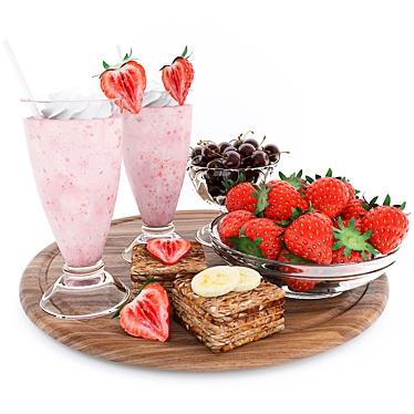 Summertime Strawberry Set 3D model image 1 