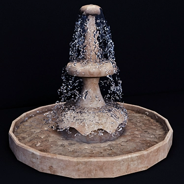 Splashing Oasis: High-Poly Fountain 3D model image 1 