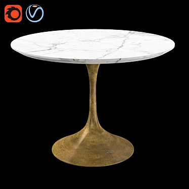 Modern RH Aero Round Dining Table 3D model image 1 