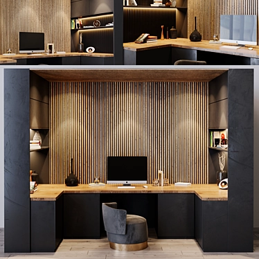 Title: Sleek Modern Workplace Desk 3D model image 1 