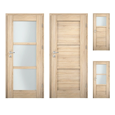 Nordic Oak Sonoma Interior Doors 3D model image 1 