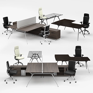 Actiu Office Set: TNK500 Chair & Arkitek Desk 3D model image 1 