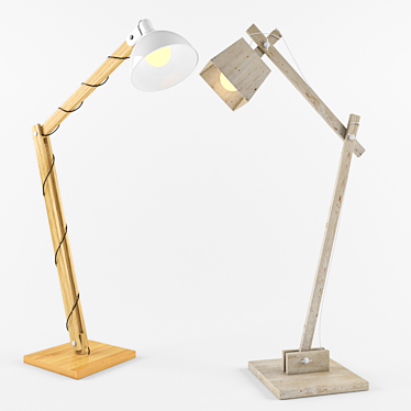 Nordic Height: 155cm Lamp 3D model image 1 