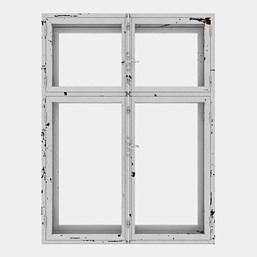 Vintage GOST Window: Peeling Paint 3D model image 1 