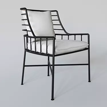 Sleek Metal Chair 3D model image 1 