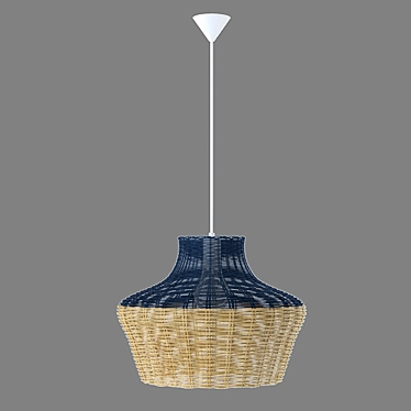 Elegant Wooden Pendant Light 3D model image 1 