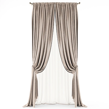 Modern Style Curtains 3D model image 1 