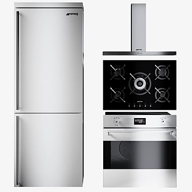 Sleek Kitchen Appliances Smeg 3D model image 1 
