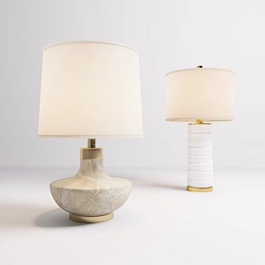 Modern Table Lamps: Uttermost 27083, 27311 3D model image 1 