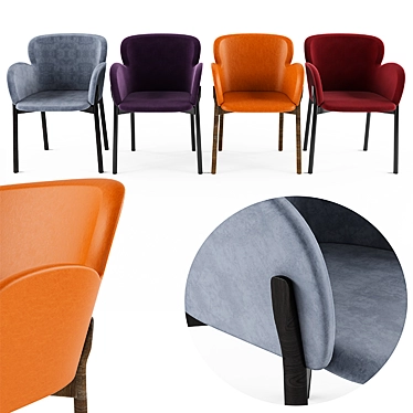 Ginger Velvet Armchair+: Luxurious and Comfortable 3D model image 1 