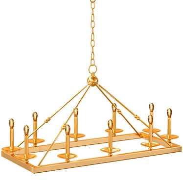 Elegant Brass 10-Light Chandelier 3D model image 1 
