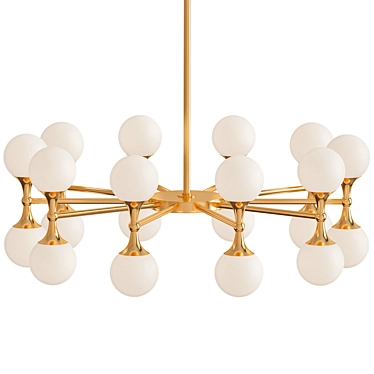 Astoria Aged Brass LED Chandelier 3D model image 1 