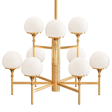 Elegant Salem Aged Brass Chandelier 3D model image 1 