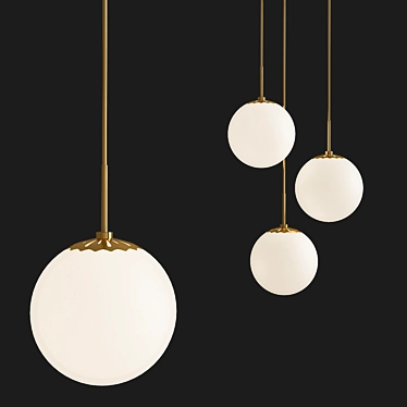 Elegant Aged Brass Mini Pendant 3D model image 1 