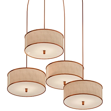 Tiger Bronze Pendant with Cream Drum 3D model image 1 