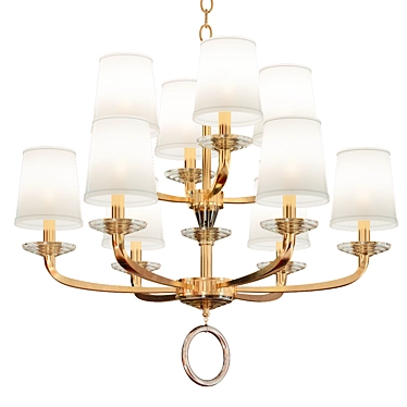 Emilea French Gold Chandelier: Elegant Illumination for Luxurious Spaces 3D model image 1 