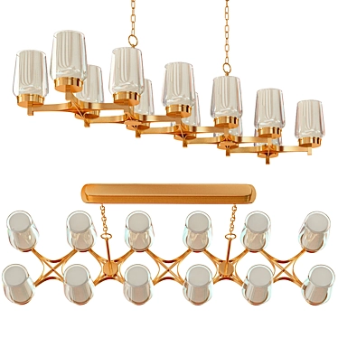 Eurofase Manchester Modern Chandelier 3D model image 1 