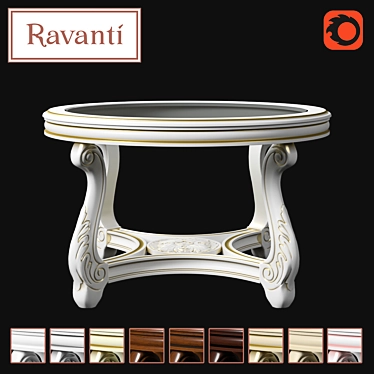 Title: OM Ravanti - Elegant Coffee Table with Glass 3D model image 1 