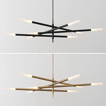 Articulating Chandelier Rousseau Grande 8-Light 3D model image 1 