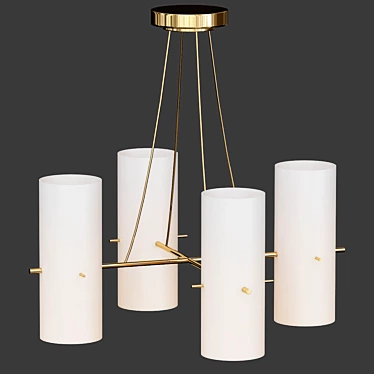 Modern Vier Zylinder Chandelier 3D model image 1 