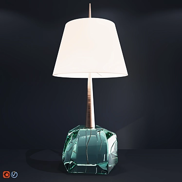 Emerald Table Lamp: Modern Style, Metal, Glass, Textile 3D model image 1 