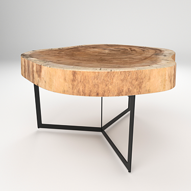 Rustic Wood Trunk Coffee Table 3D model image 1 