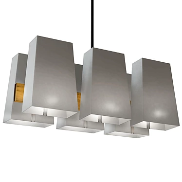 Opaline Glass Chandelier: Elegant Lighting Masterpiece 3D model image 1 